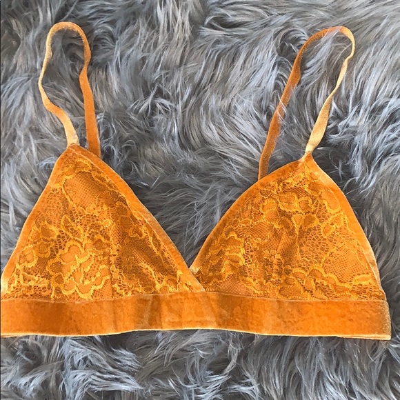 Shimera Yellow Lace Velvet Bra Mustard Yellow - Picture 7 of 9